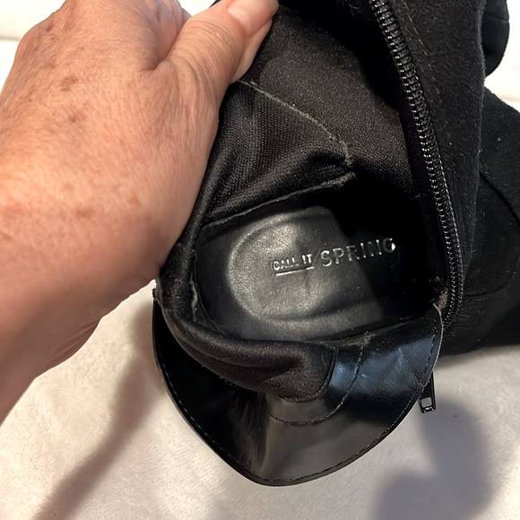 Womens Call It Spring Rosenman Over The Knee Winter Boots - Black Nubuck - Picture 5 of 7